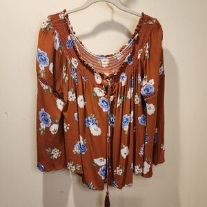 Krazy Kat  Floral Boho Women's Top size XL